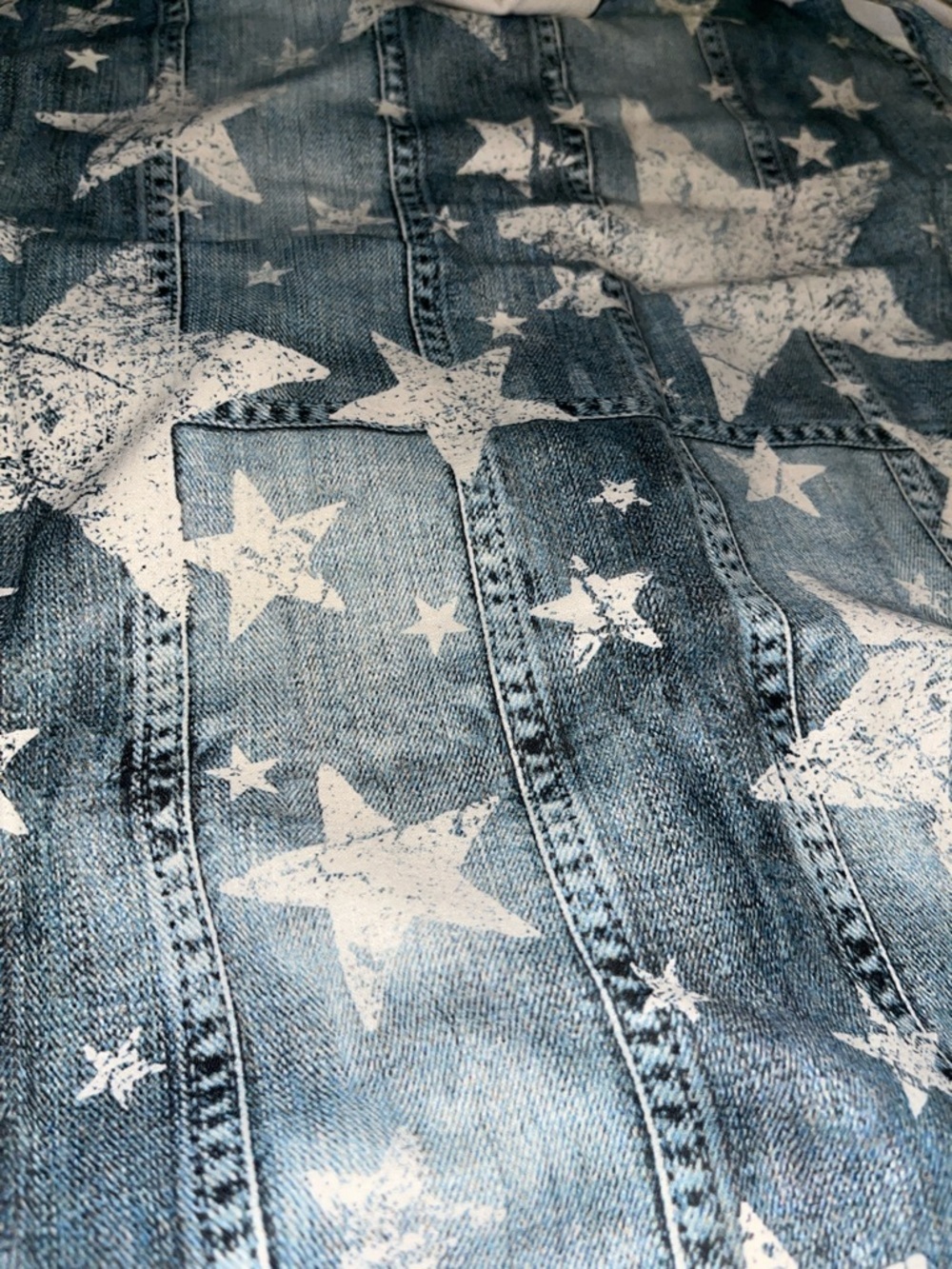 Origami Medium Sequin Star Denim and Lace Long Tunic - Picture 11 of 12